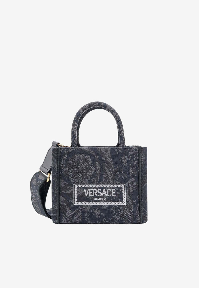 Versace XS Barocco Athena Jacquard Tote Bag Black 1015288 1A09741 2BM0V