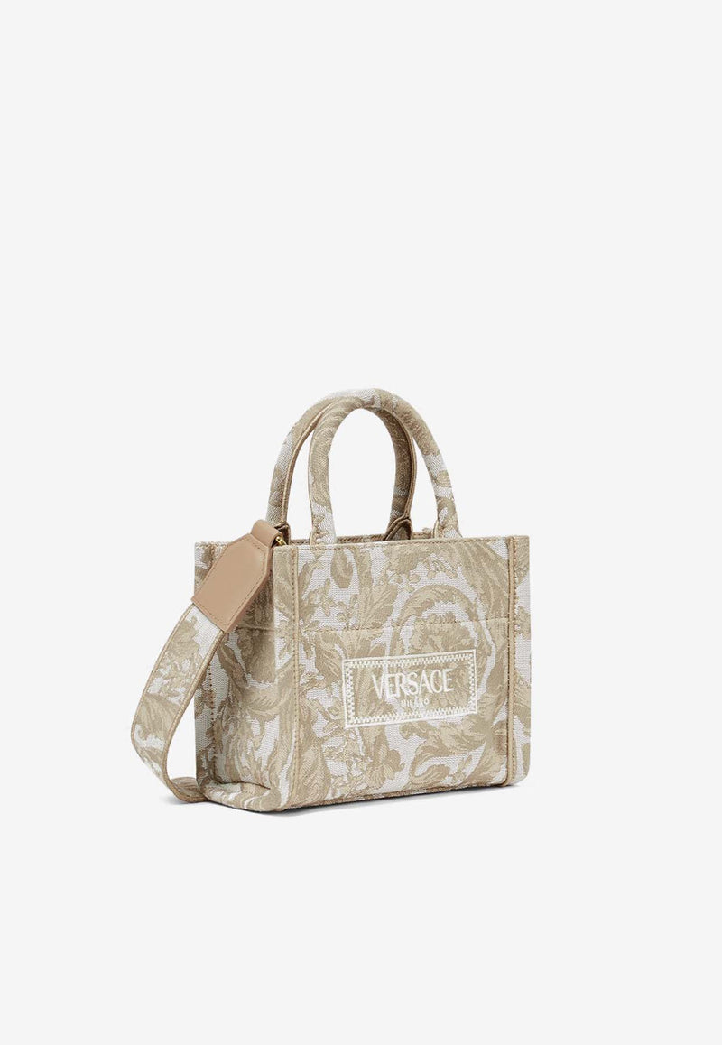 Versace XS Barocco Athena Jacquard Tote Bag Beige 1015288 1A09741 2KF4V