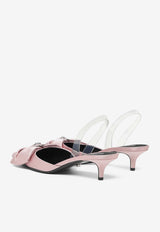 Versace Alia 45 Slingback Satin Pumps Pink 1015424 1A08415 1PT2P