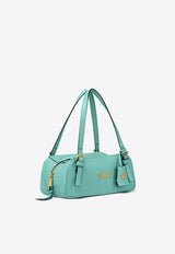 Versace Logo Tag Leather Shoulder Bag Turquoise 1015792 1A13171 1GO5V