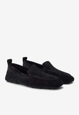 Versace Villa Suede Loafers Black 1016085 1A11258 1B000