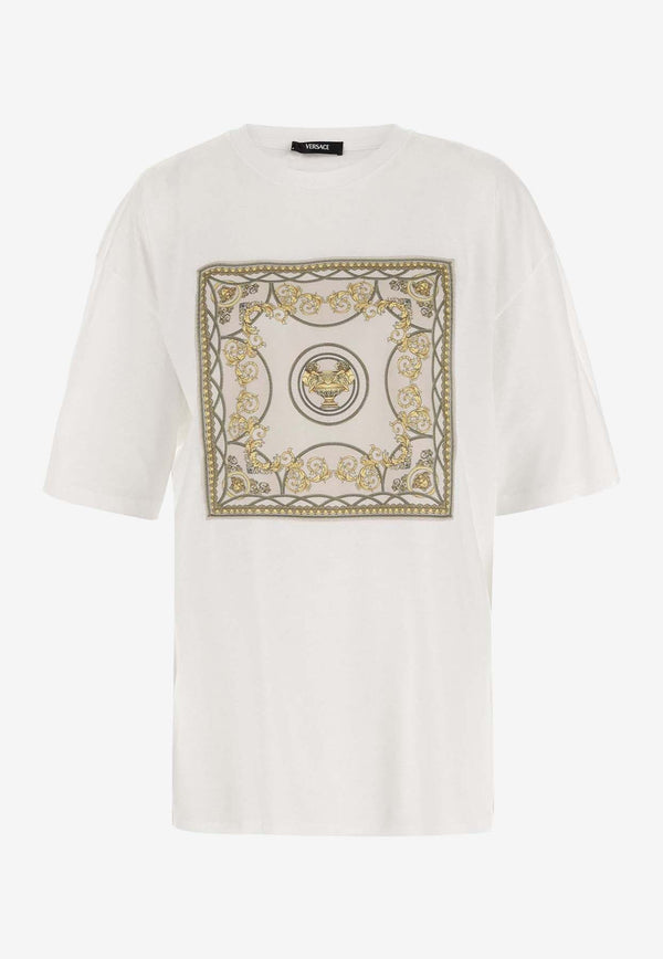 Versace La Coupe Des Dieux Oversized T-shirt White 1016291 1A11722 2W070