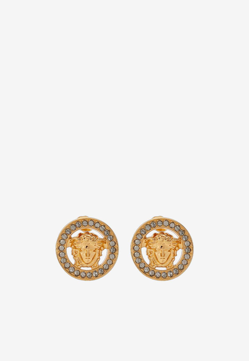 Versace Crystal Medusa '95 Stud Earrings Gold 1016366 1A00621 4J120