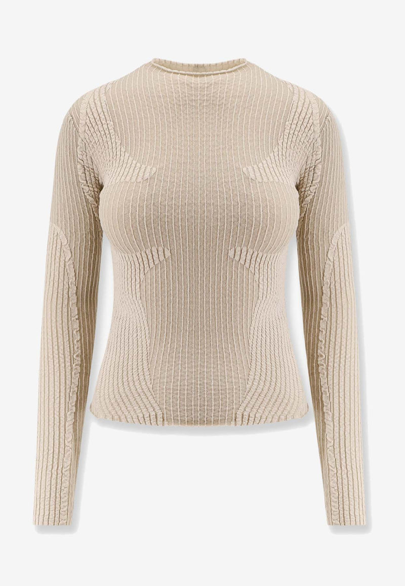 ROA Wavy Stretch Knit Top Beige RBWW022YA10_BEG0002_OneColor_31183784