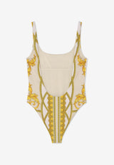 Versace la Coupe des Dieux Print One-Piece Swimsuit White 1016592 1A11944 5K520