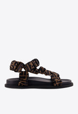 Fendi Feel FF Logo Satin Sandals Brown 8X8291AE7S_F0R7V_TABACCO NERO_31986333