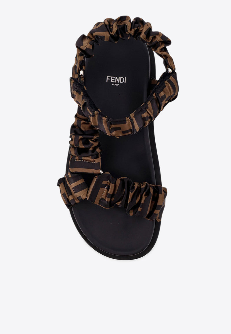 Fendi Feel FF Logo Satin Sandals Brown 8X8291AE7S_F0R7V_TABACCO NERO_31986333