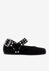 Alaïa Square-Toe Biker Ballet Flats Black AA3A041CK177999_Black_29838105