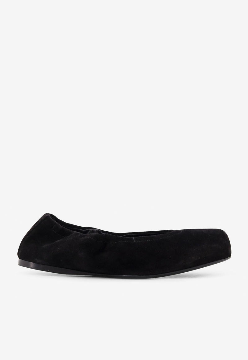 Alaïa Square-Toe Suede Ballet Flats Black AA3A070CK324999_Black_29838035