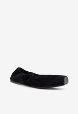 Alaïa Square-Toe Suede Ballet Flats Black AA3A070CK324999_Black_29838035