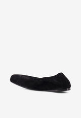 Alaïa Square-Toe Suede Ballet Flats Black AA3A070CK324999_Black_29838035