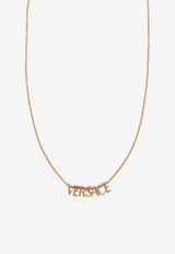 Logo Thin Chain Brass Necklace