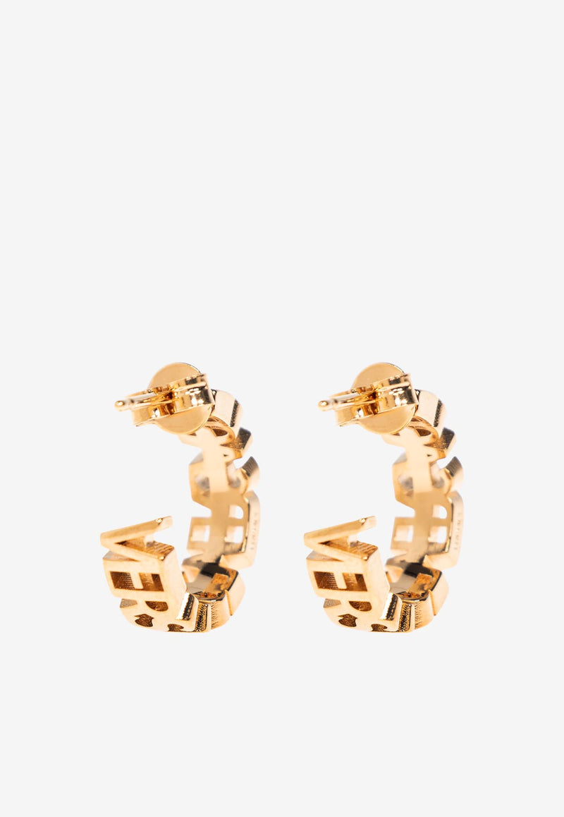 Versace Logo Hoop Earrings 1019656 1A00620-3J000
