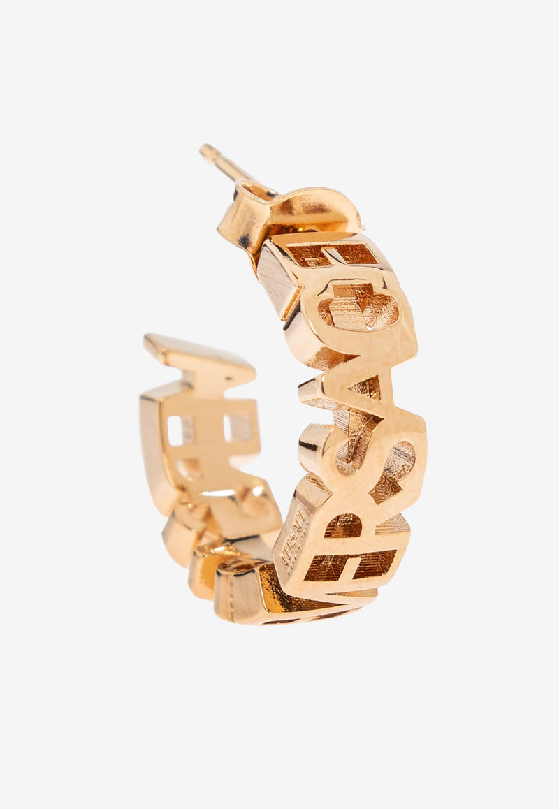 Versace Logo Hoop Earrings 1019656 1A00620-3J000