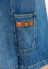 Medusa Biggie Faded Denim Shorts