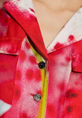 Printed Silk Twill Midi Shirt Dress