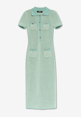 Crochet Knit Polo Maxi Dress