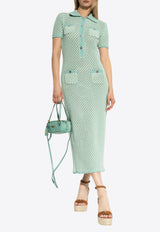 Crochet Knit Polo Maxi Dress