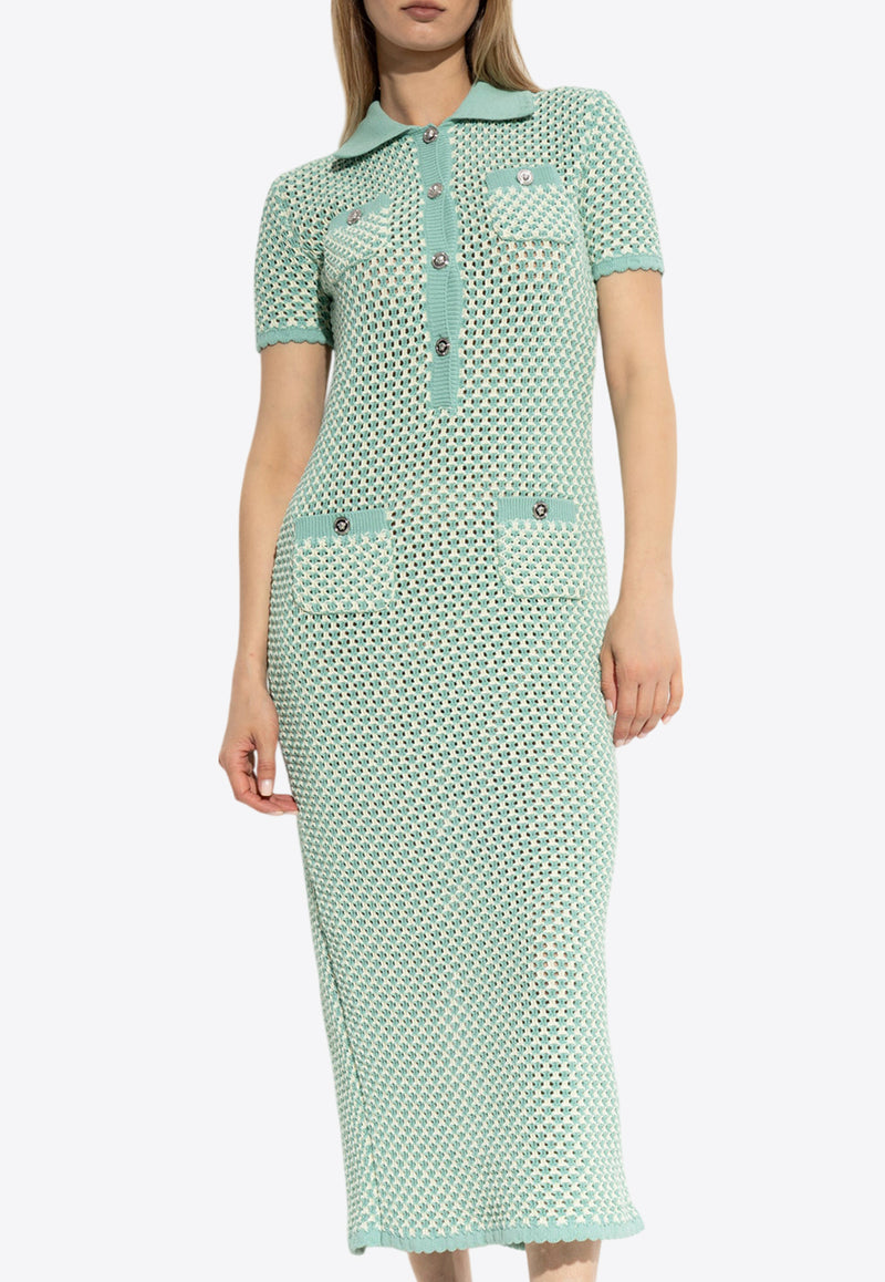 Crochet Knit Polo Maxi Dress – THAHAB KW