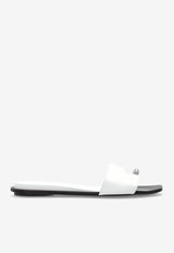 Pierced Flat Sandals in Patent Leather