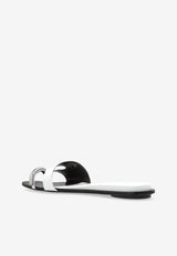 Pierced Flat Sandals in Patent Leather