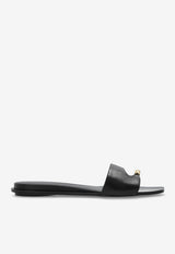 Pierced Flat Sandals in Patent Leather