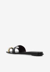 Pierced Flat Sandals in Patent Leather