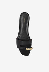 Pierced Flat Sandals in Patent Leather