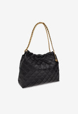 Tory Burch Fleming Drawstring Shoulder Bag Black 162450 0-001