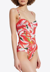 Floral Print One-Piece Swimsuit