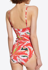 Floral Print One-Piece Swimsuit