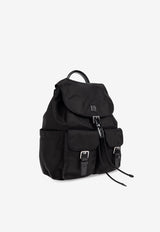 Tory Burch Virginia Logo Plaque Backpack Black 169165 0-001