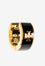 Kira Enamel Huggie Hoop Earrings