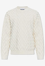 Moschino Geometric Knit Crewneck Sweater Cream 251ZZ A0927 0207-0003
