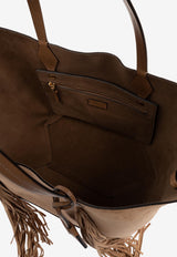 Medium Diamond Suede Fringed Tote Bag