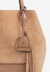 Medium Diamond Suede Fringed Tote Bag