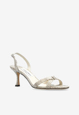 Elsy 70 Python Print Leather Sandals