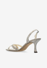 Elsy 70 Python Print Leather Sandals