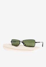 Jacquemus Statzione Rectangular Sunglasses Green JAC118 0-C3SUN