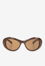 Jacquemus Rond Rounded Sunglasses Brown JAC107 0-C3SUN