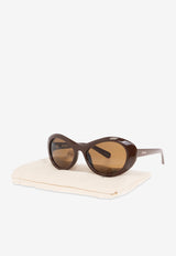 Jacquemus Rond Rounded Sunglasses Brown JAC107 0-C3SUN