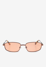 Jacquemus Sera Rectangular Sunglasses Pink JAC121 0-C2SUN