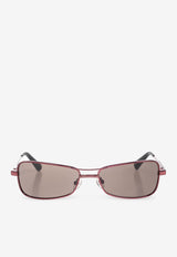 Jacquemus Statzione Rectangular Sunglasses Gray JAC118 0-C2SUN