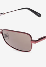 Jacquemus Statzione Rectangular Sunglasses Gray JAC118 0-C2SUN