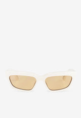 Jacquemus Salon Rectangular Sunglasses Yellow JAC62 0-C3SUN