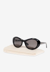 Jacquemus Rond Rounded Sunglasses Gray JAC107 0-C1SUN
