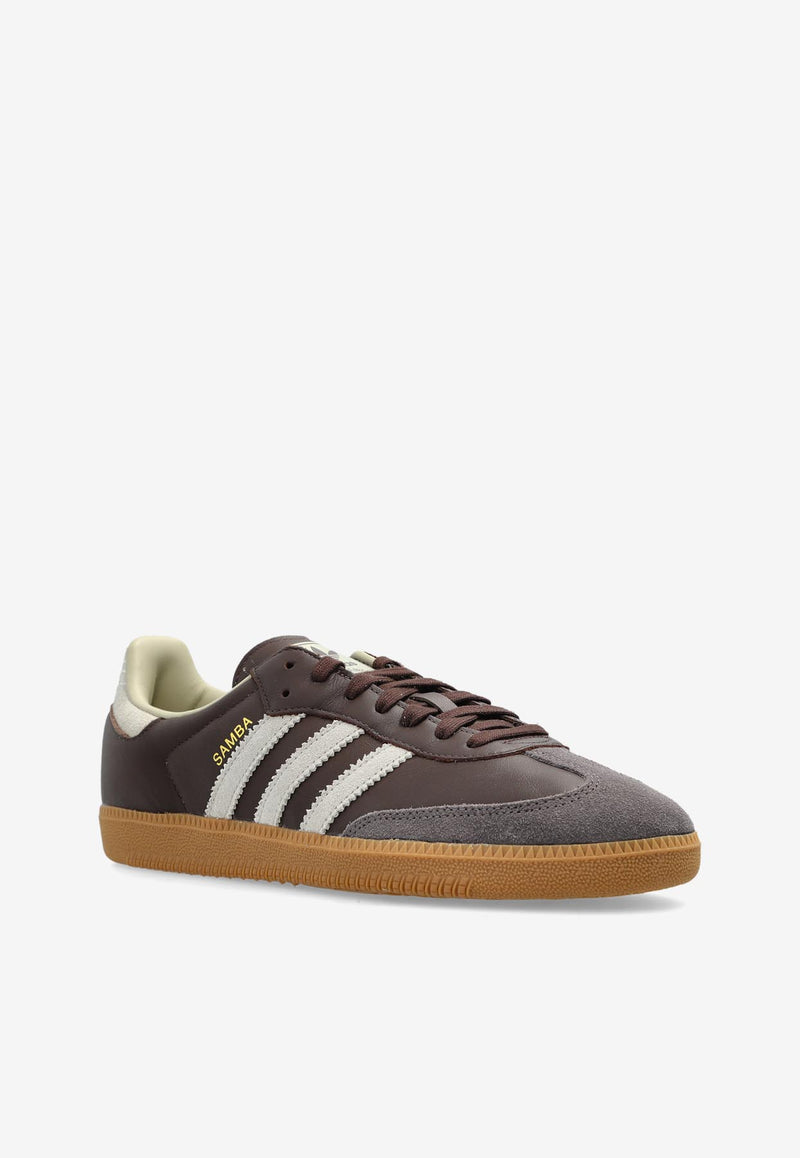 Adidas Originals Samba OG Leather Low-Top Sneakers Brown ID1481 0-BROWN PUTGRE GOLDMT