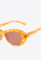 Jacquemus Rond Rounded Sunglasses Brown JAC107 0-C5SUN