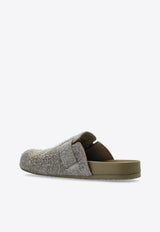 Ease Buckle Brushed Suede Mules