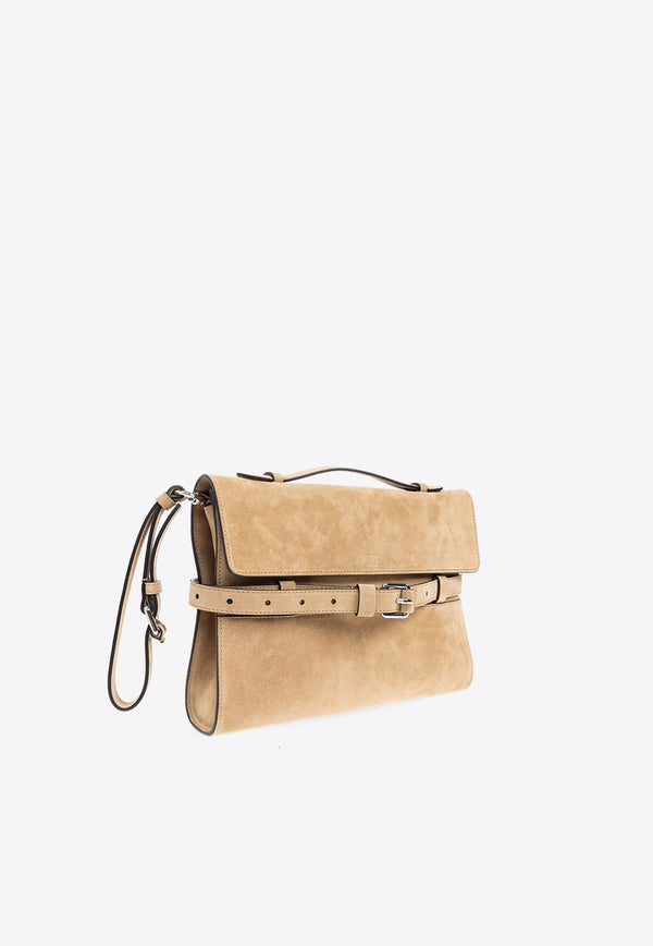 Moschino Tie Me Suede Top Handle Bag MC4190PP1M OF0-10A